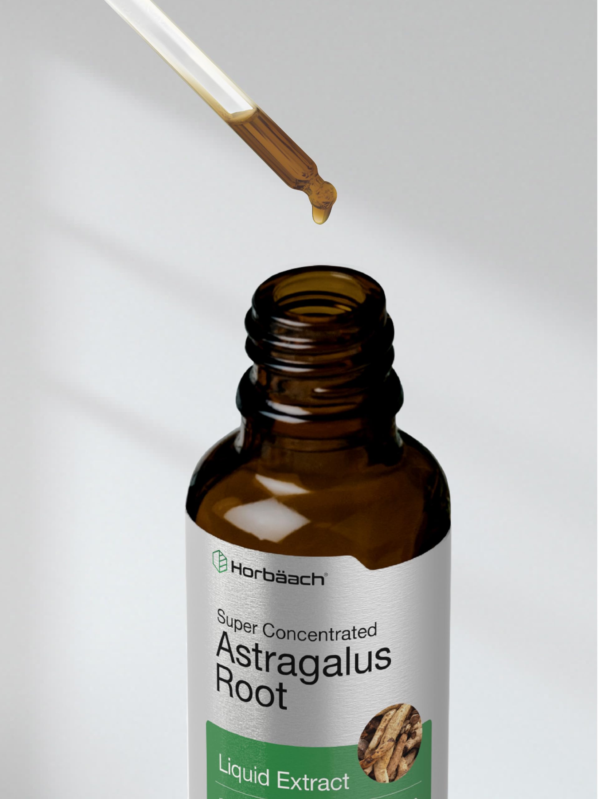 Horbäach astragalus root extract liquid bottle on store shelf