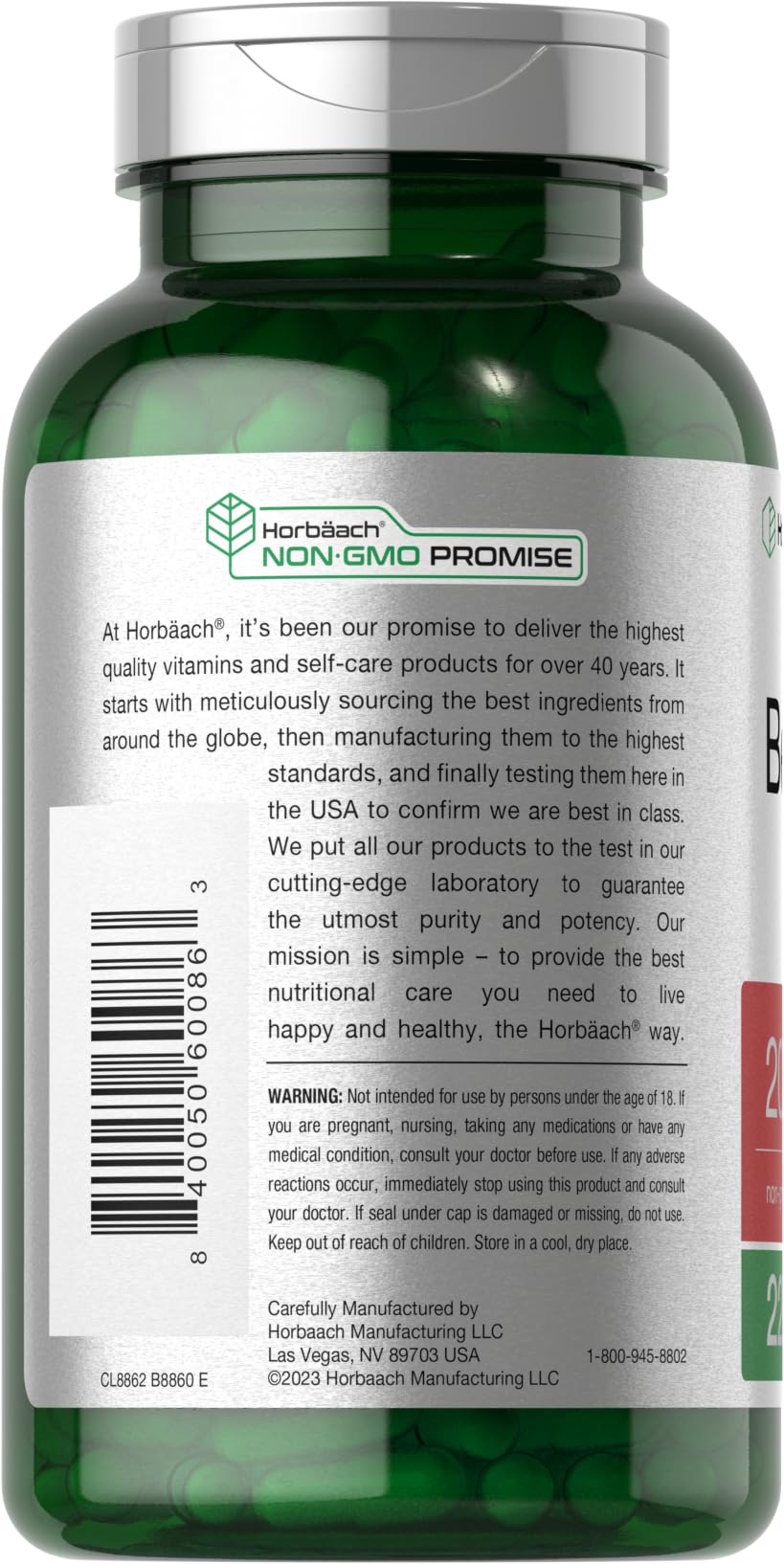 Horbaach Beet Root Capsules 220-count bottle showcasing supplement supply