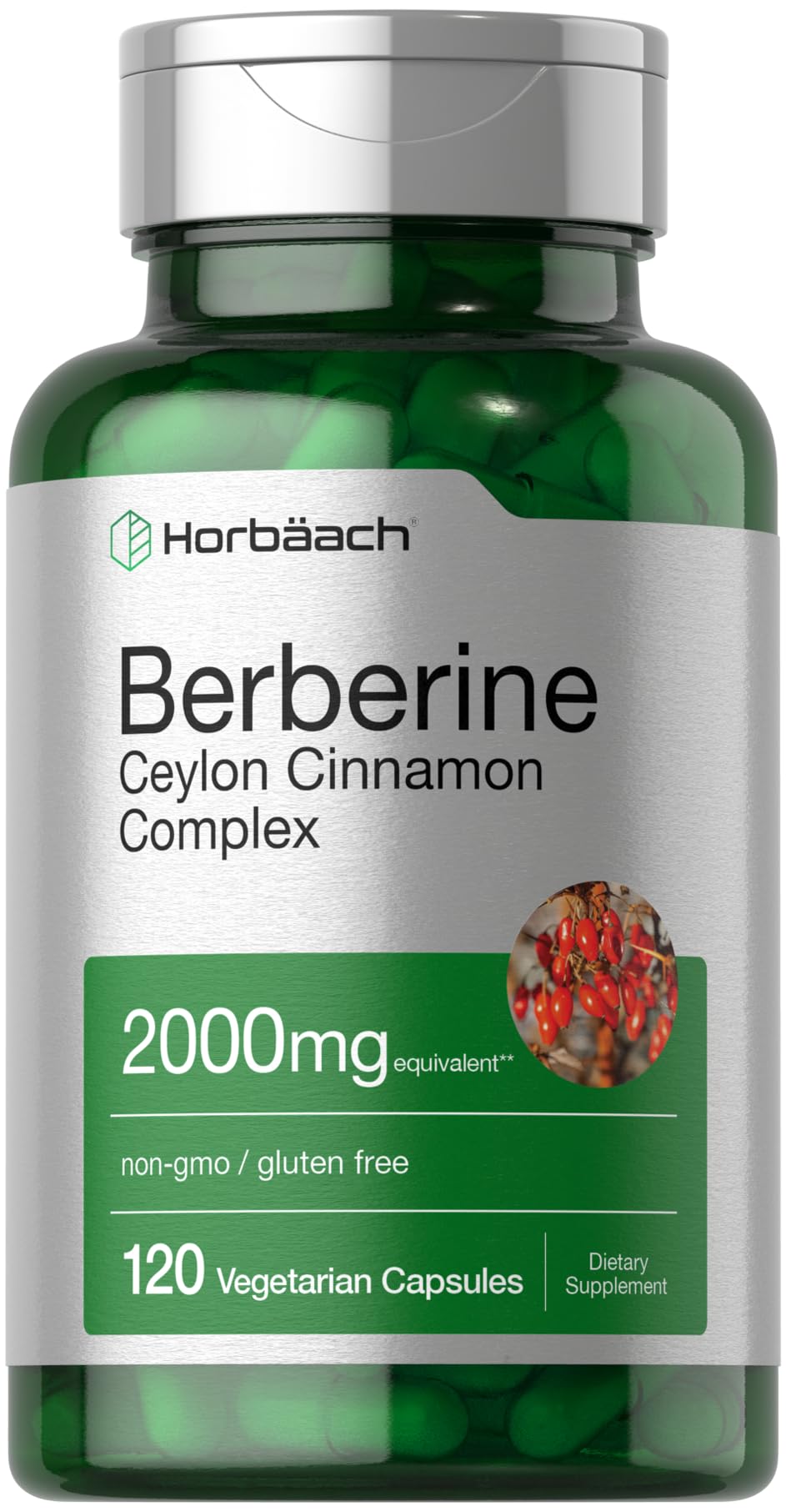 Horbäach Berberine with Cinnamon bottle front view for daily wellness support
