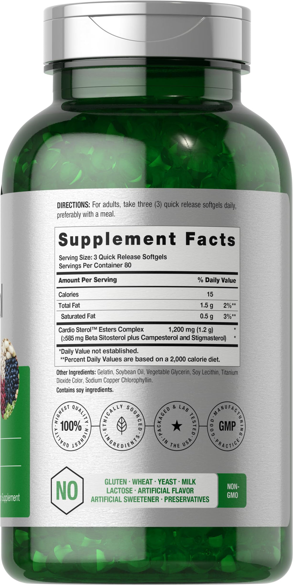 Horbaach Beta Sitosterol capsules closeup for easy swallowing.