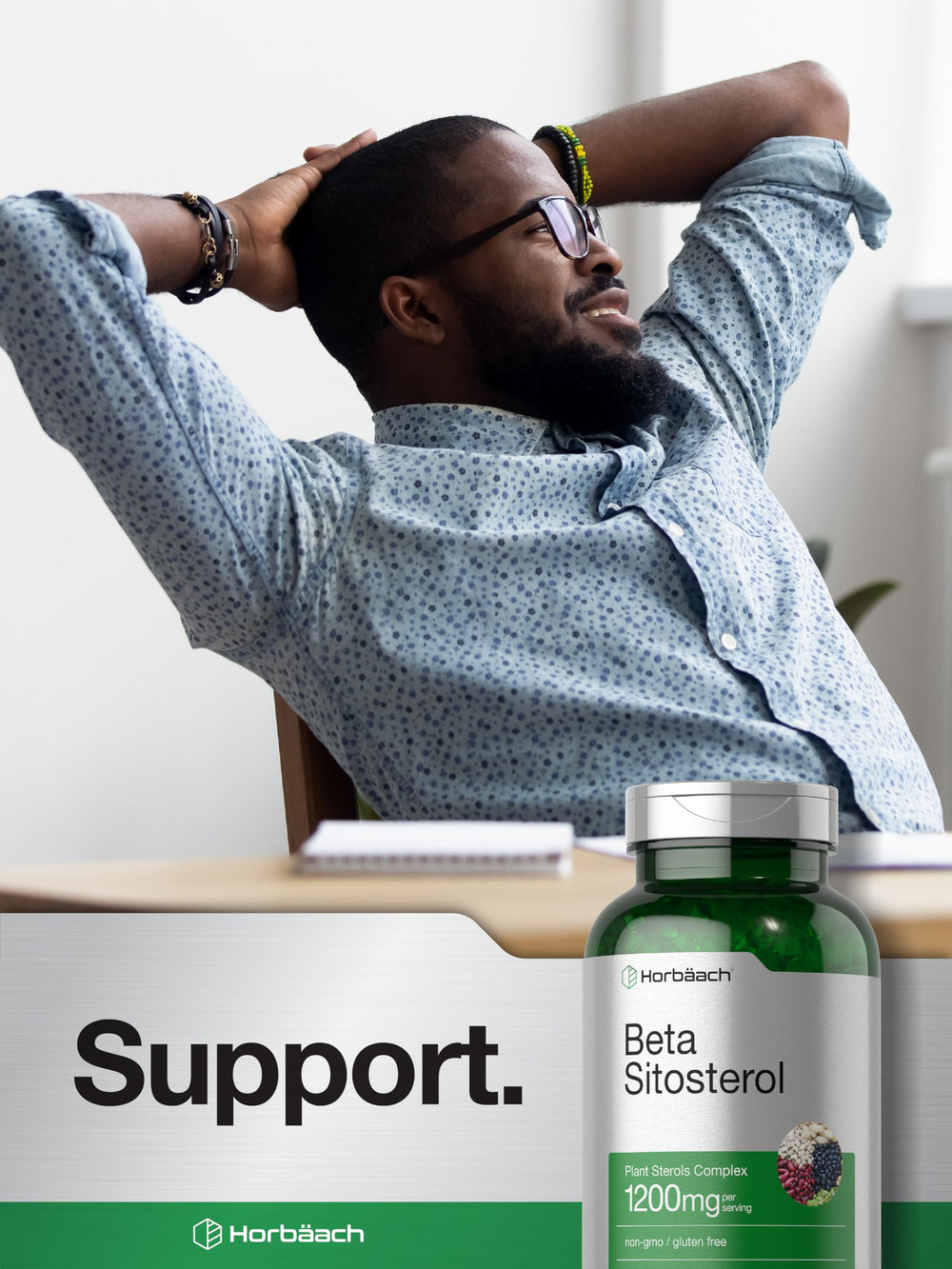Horbaach Beta Sitosterol softgel pack ready for daily routine.