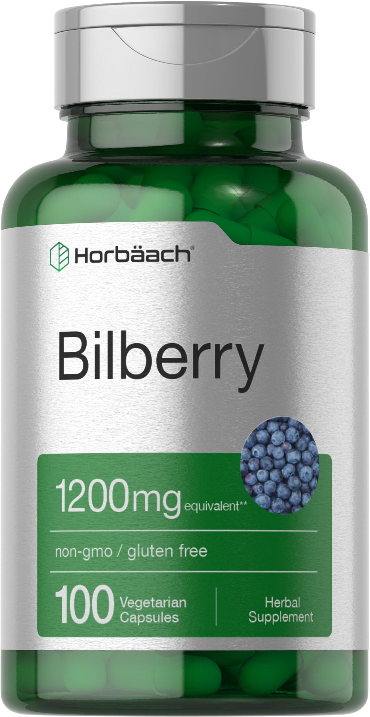 Horbäach Bilberry extract bottle for everyday antioxidant support.