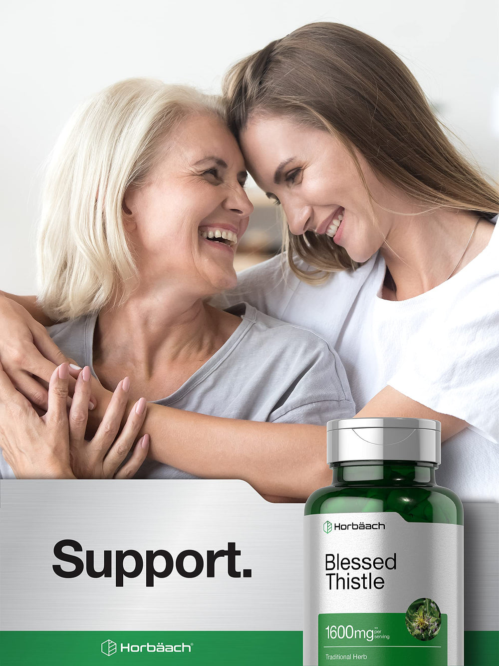 Horbaach Blessed Thistle Capsules ingredients panel communicates nutrient-rich profile.