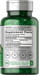 Horbaach Blessed Thistle Capsules label closeup highlighting potency and ingredients.
