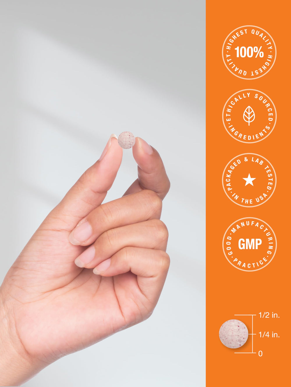Horbaach berry flavor sublingual tablets shown with natural color palette