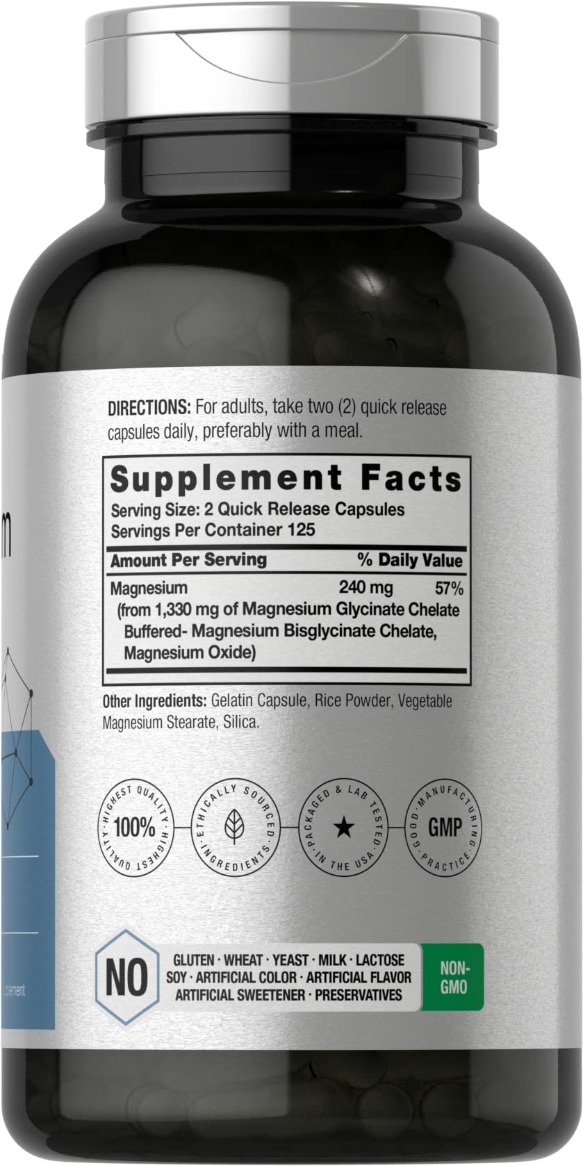 Horbäach Magnesium Glycinate capsules ready for daily quick-release use.