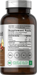Horbaach Caprylic Acid 1320mg packaging shows gluten-free, non-GMO formula