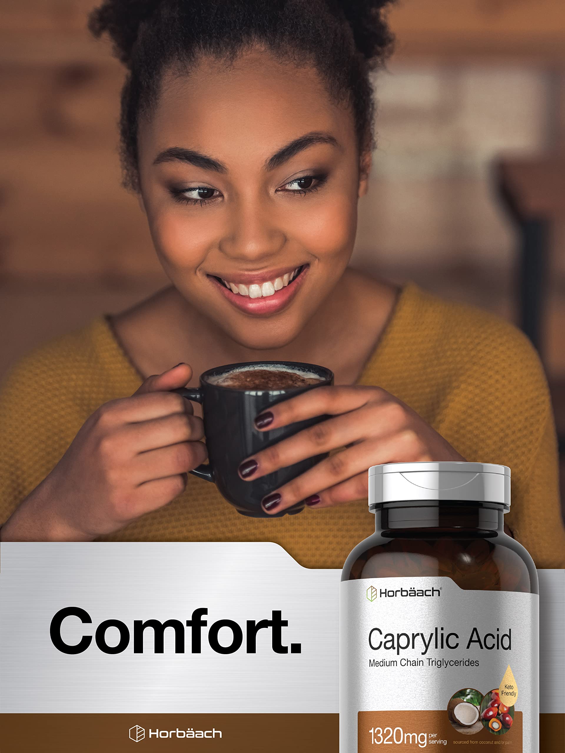 Horbaach Caprylic Acid 150 softgels, convenient keto-friendly supply