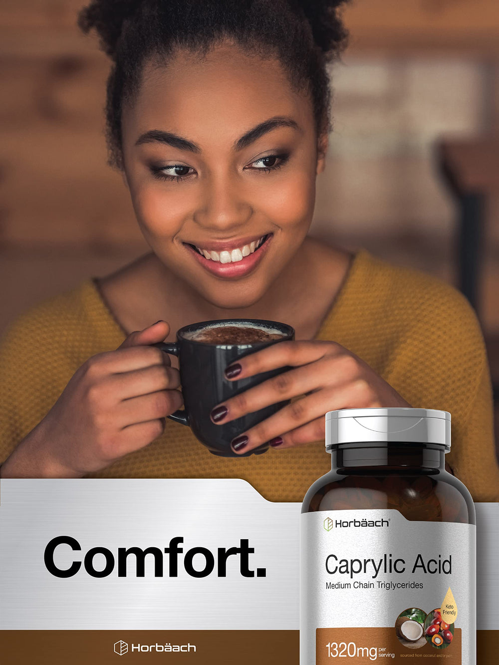 Horbaach Caprylic Acid 150 softgels, convenient keto-friendly supply