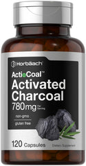 Cápsulas Horbäach de carbón activado en botella, uso diario cómodo