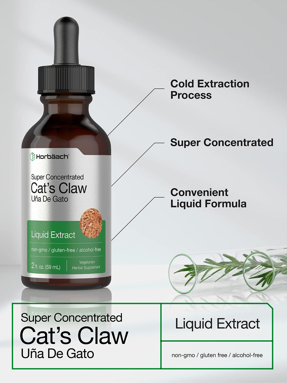 Horbäach Cat's Claw alcohol-free formula supports flexible routines.