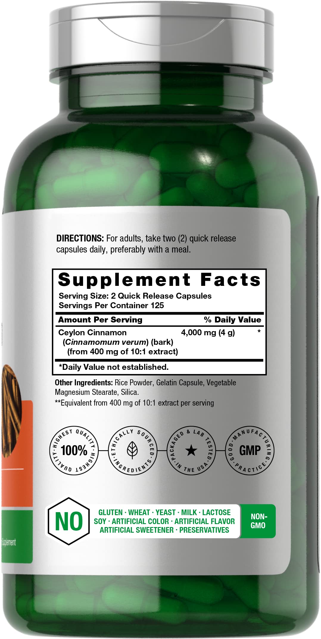 Close-up of Horbäach capsules showing 4000 mg per serving potency