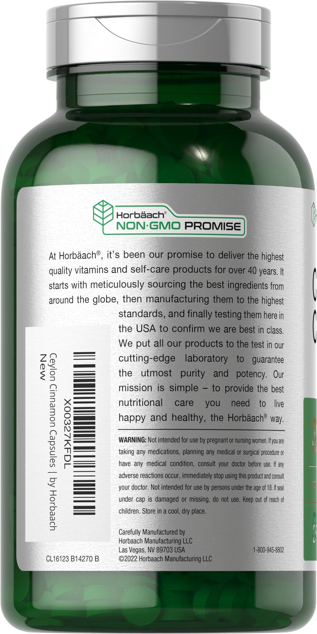Ingredient label highlights non-GMO and gluten-free quality