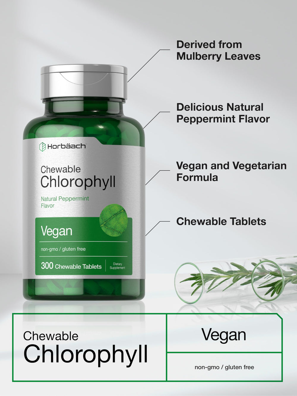 Horbäach Chlorophyll Pills laboratory tested ingredients for purity