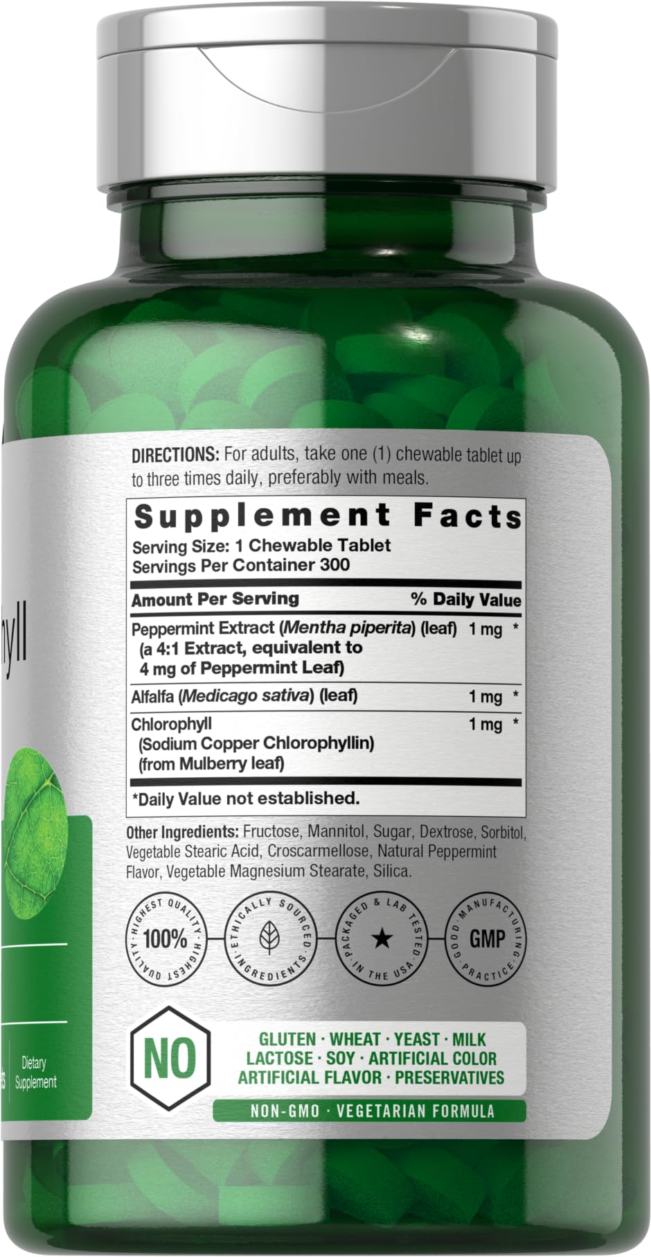 Horbäach Chlorophyll Pills natural peppermint flavor for easy daily use