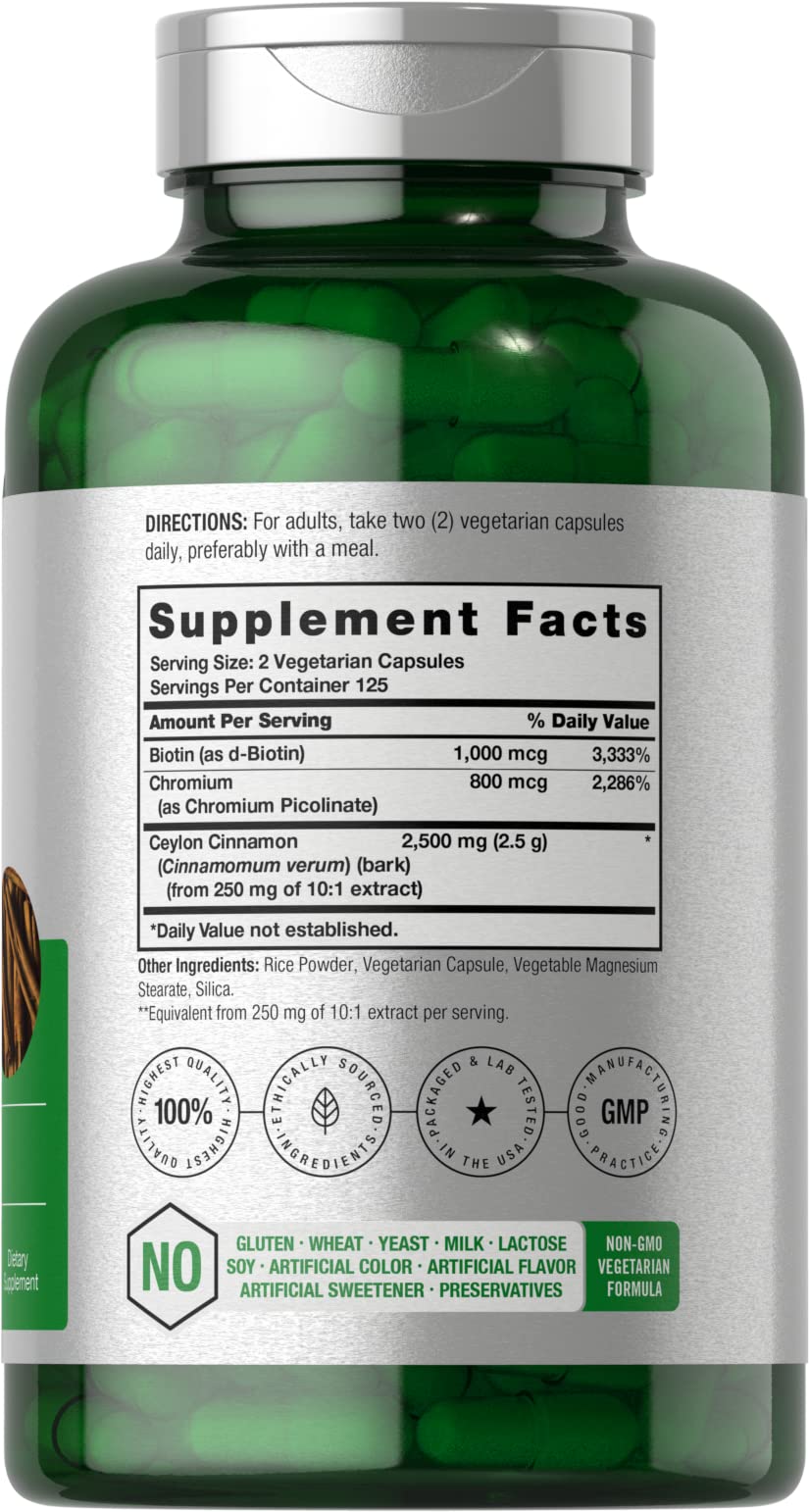 Horbäach Cinnamon with Chromium Picolinate capsules ready for daily use.