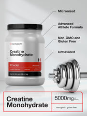 Horbäach Creatine Monohydrate Powder mixing in glass demonstrates easy shake integration.