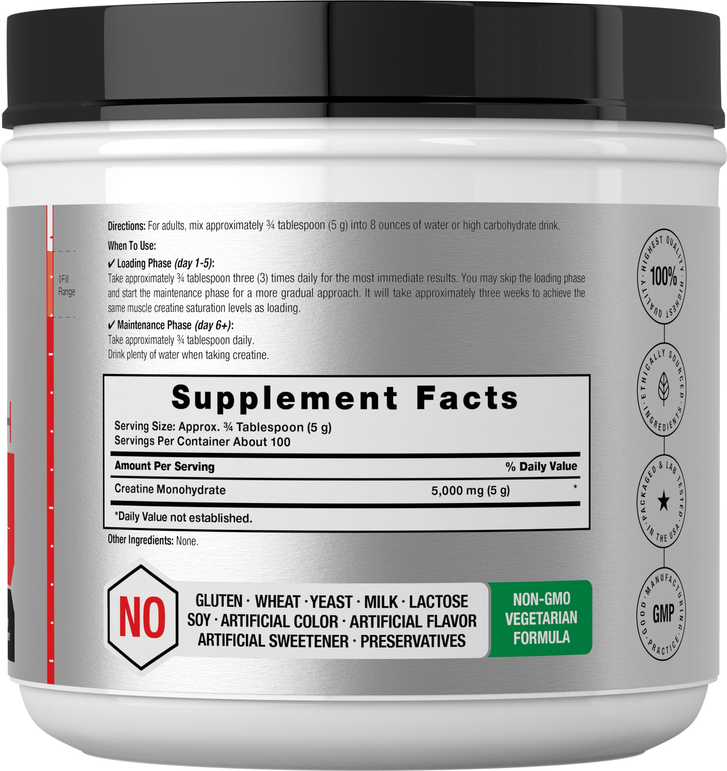 Horbäach Creatine Monohydrate Powder scoop displayed, easy-dose serving for daily training