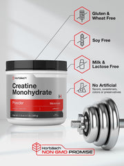 Horbäach Creatine Powder side-view tub, compact jar for kitchen or gym