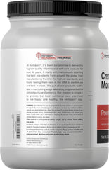 Horbäach Creatine Monohydrate Powder texture close-up highlights fine, mixable powder.