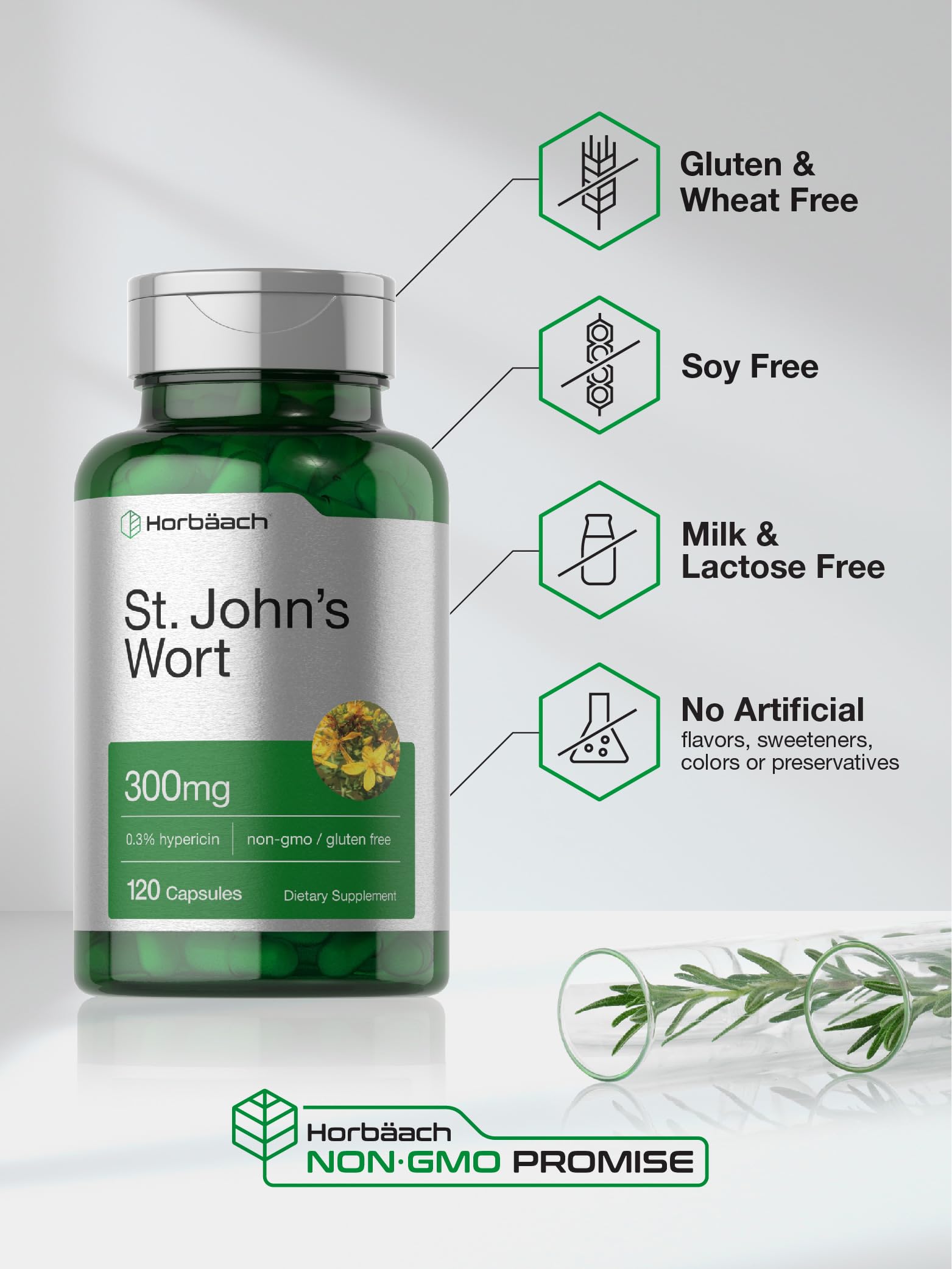 Dosis de 300 mg por cápsula para dosificación cómoda.