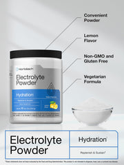 Horbäach Electrolytes Powder label details ingredients and vegetarian, gluten-free formula.