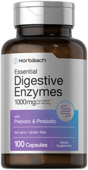 Horbaach Enzimas Digestivas Esenciales en cápsulas para apoyo digestivo diario.