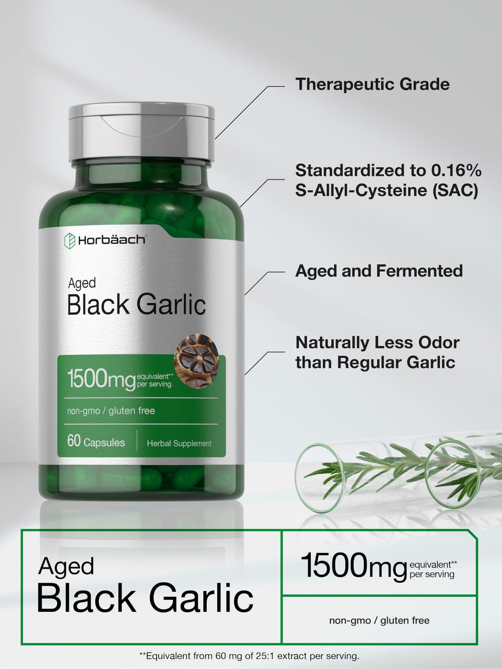 Etiqueta Horbaach libre de OGM y de ingredientes de alto riesgo.