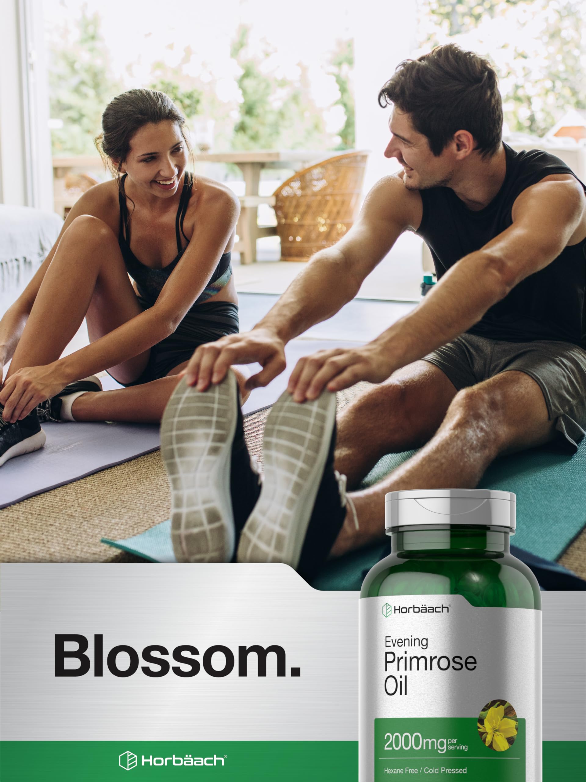 Gluten-free and non-GMO Horbäach Primrose Oil suitable for sensitive diets.