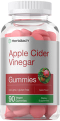 Horbäach Vegan Apple Cider Vinegar Gummies | 90 Count | 400 mg per Serving | Gluten Free & Non-GMO | Apple Flavor