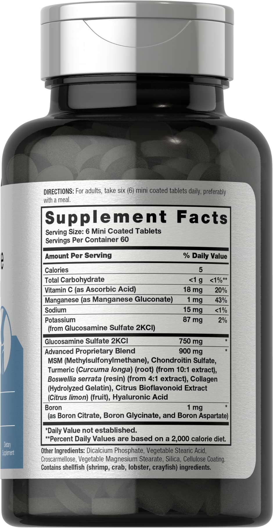 Horbäach glucosamine chondroitin msm turmeric bottle front view for easy self-care.