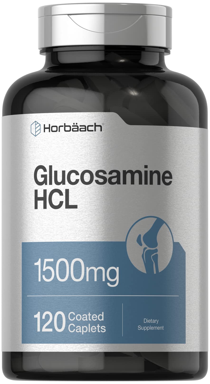 Horbäach Glucosamine HCL bottle front for daily joint support