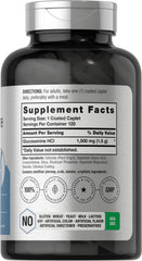 Horbäach Glucosamine HCL caplets close-up highlighting coated tablets