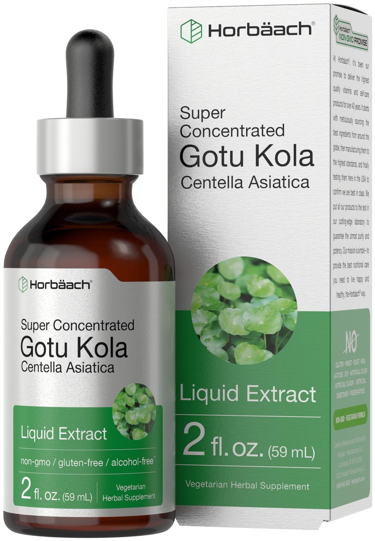 Horbäach Gotu Kola extract bottle for daily wellness support