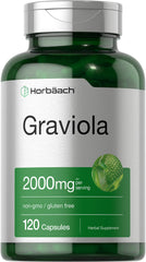 Horbäach Graviola capsules bottle front for easy daily use.