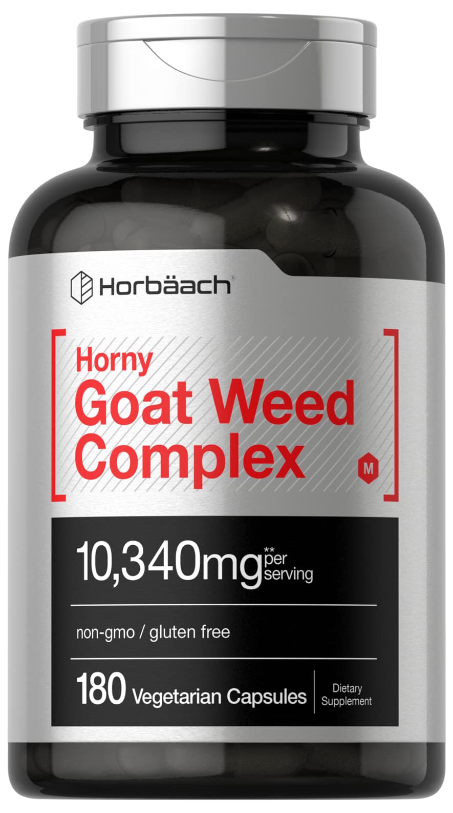 Horbäach Horny Goat Weed Complex bottle for everyday vitality support.