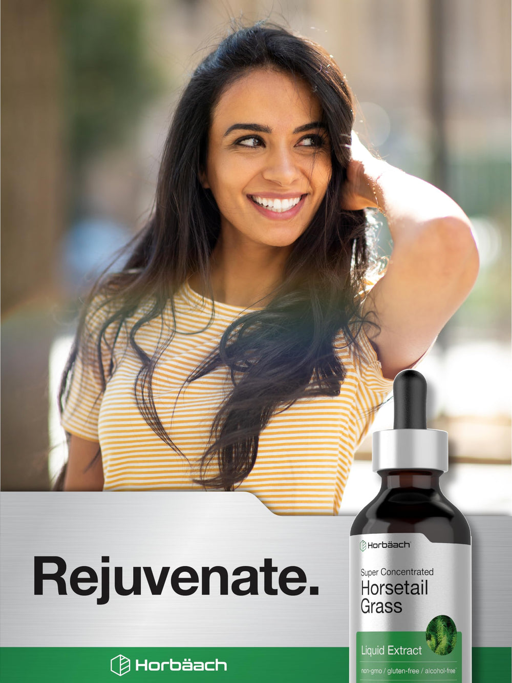 Horbäach Horsetail Liquid Extract in use during daily health routine