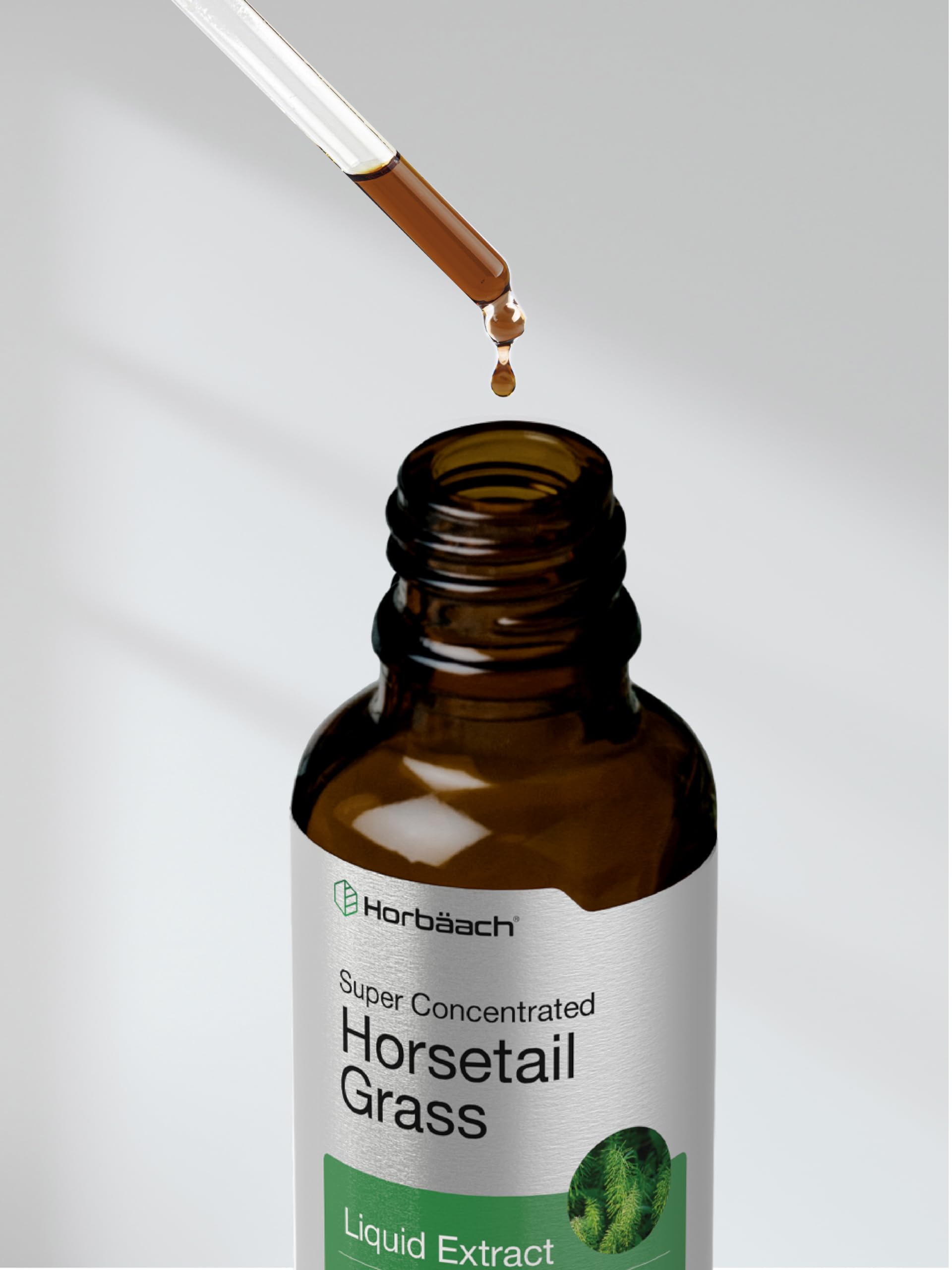 Horbäach Horsetail Liquid Extract packaging for shelf display