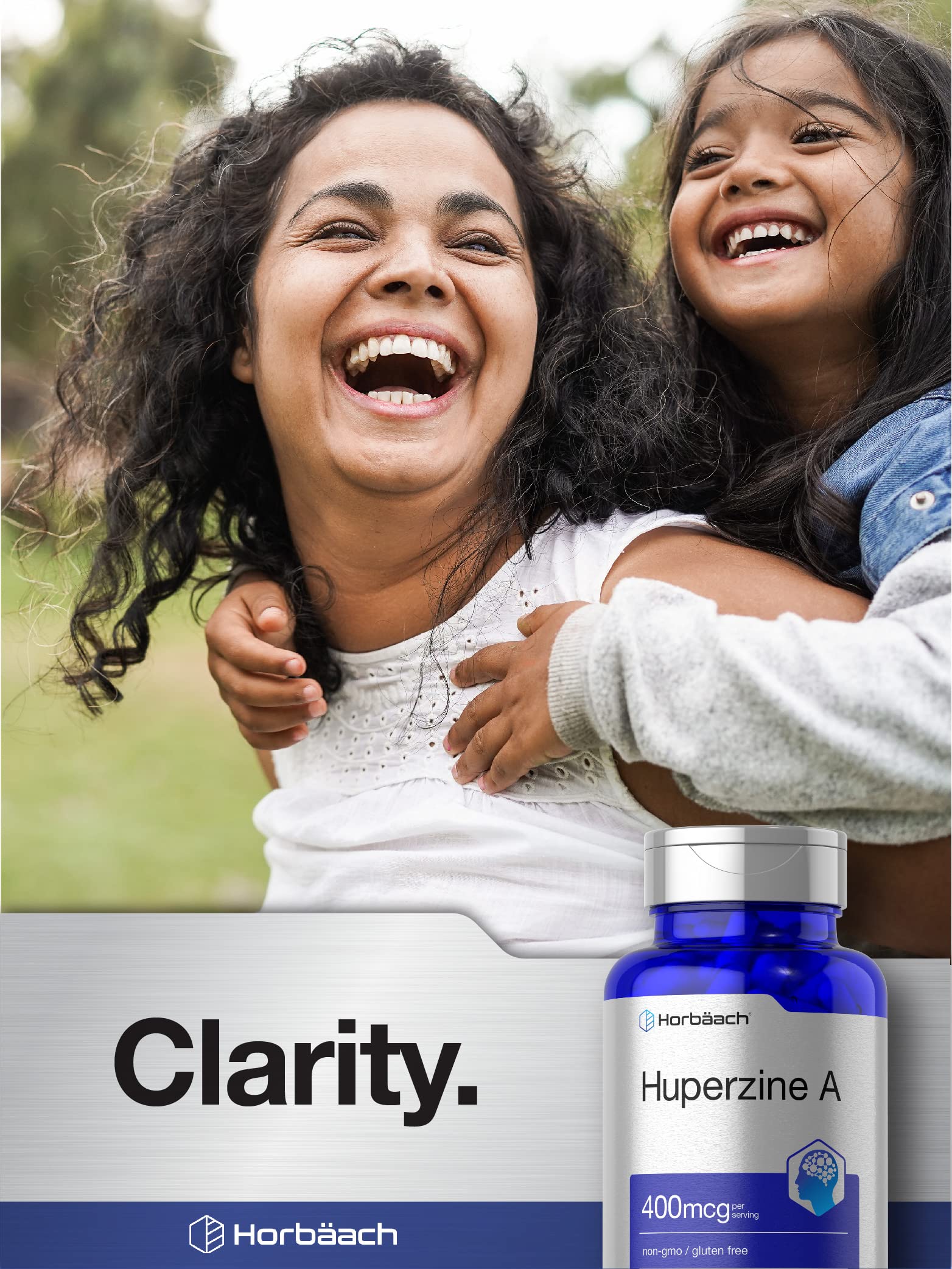 Horbäach Huperzine A capsules with glass of water ready to take