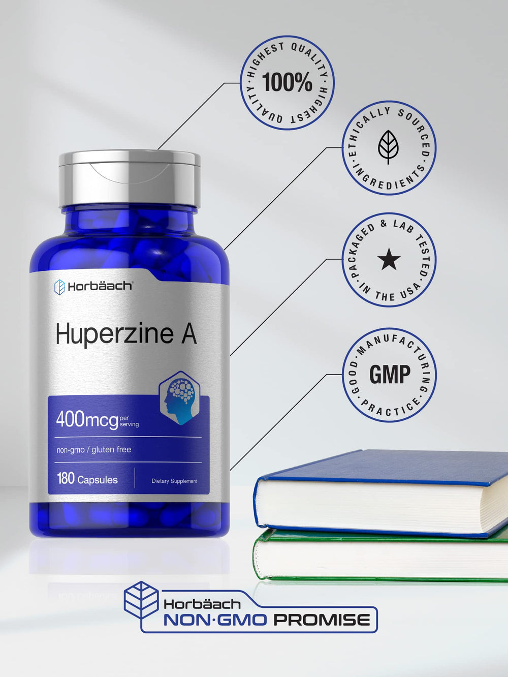 Horbäach Huperzine A science-lab setting highlighting quality testing