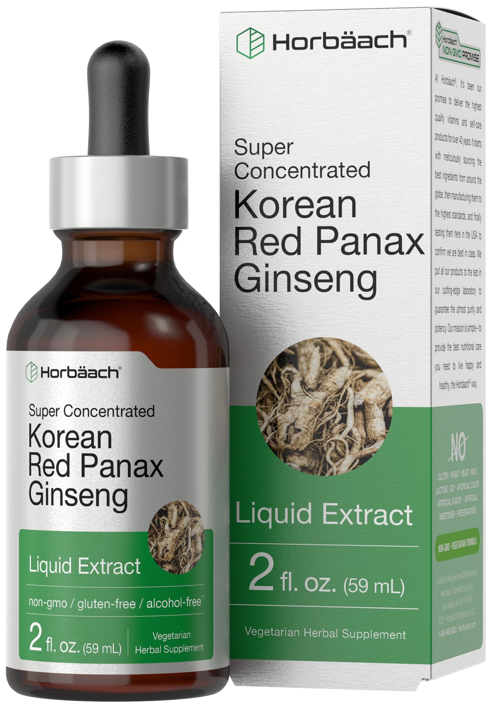 Horbaach Korean Red Ginseng bottle for daily energy support.