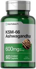 Horbäach KSM-66 Ashwagandha bottle front view for potent daily wellness boost.
