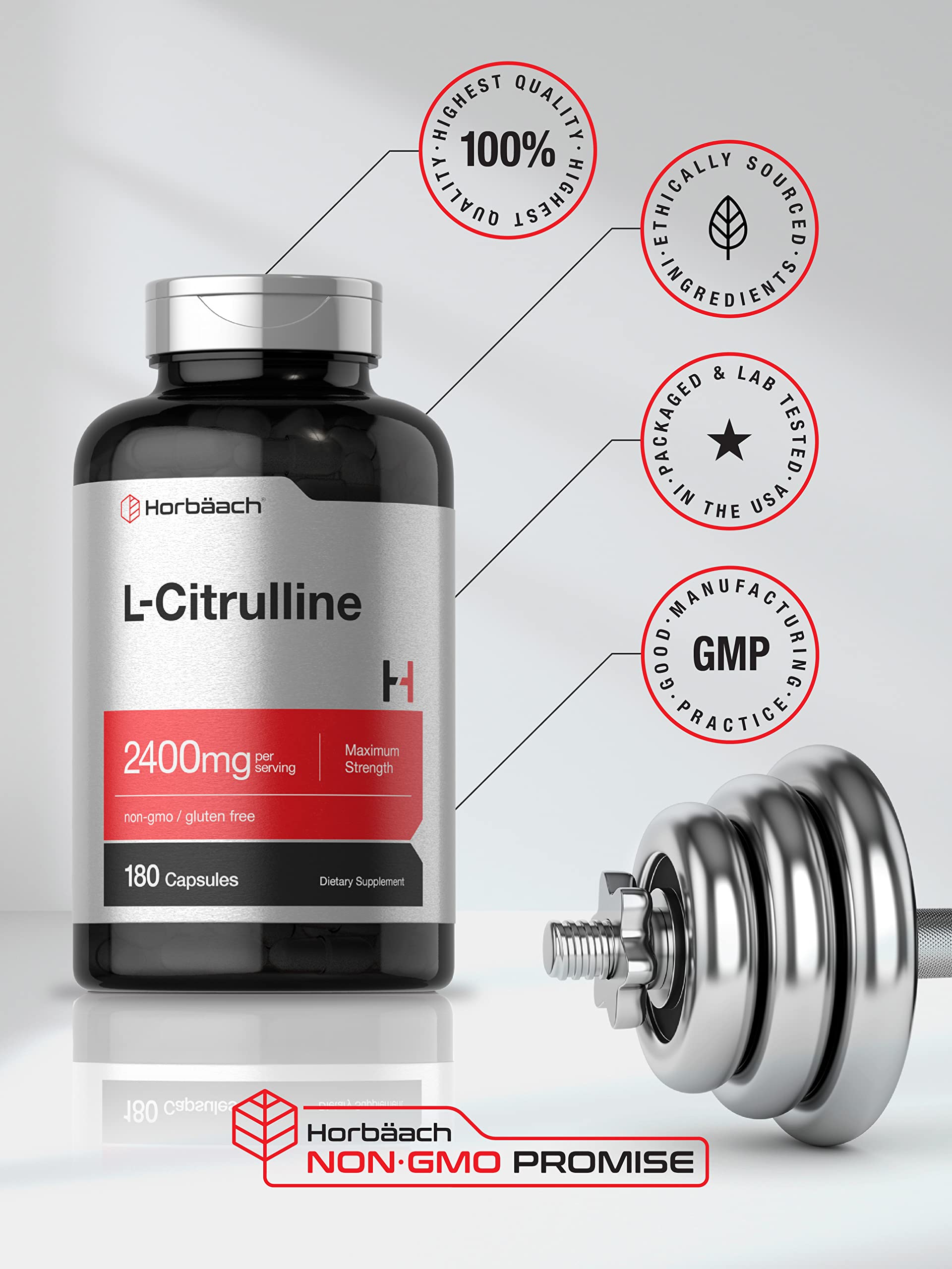 Horbaach L-Citrulline packaging box showcasing quality and purity