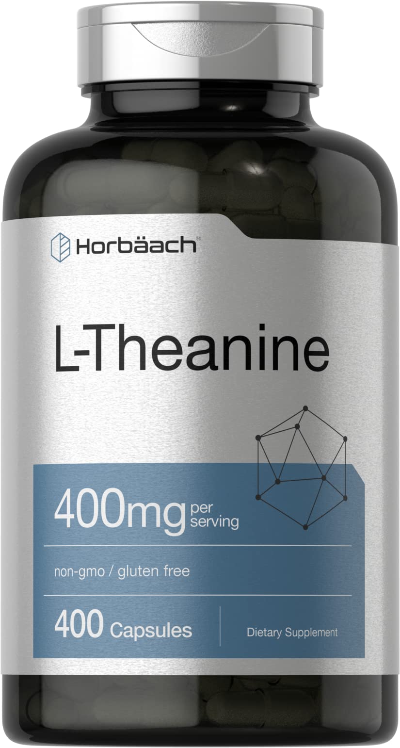 Horbäach L-Theanine 400mg bottle front for daily use
