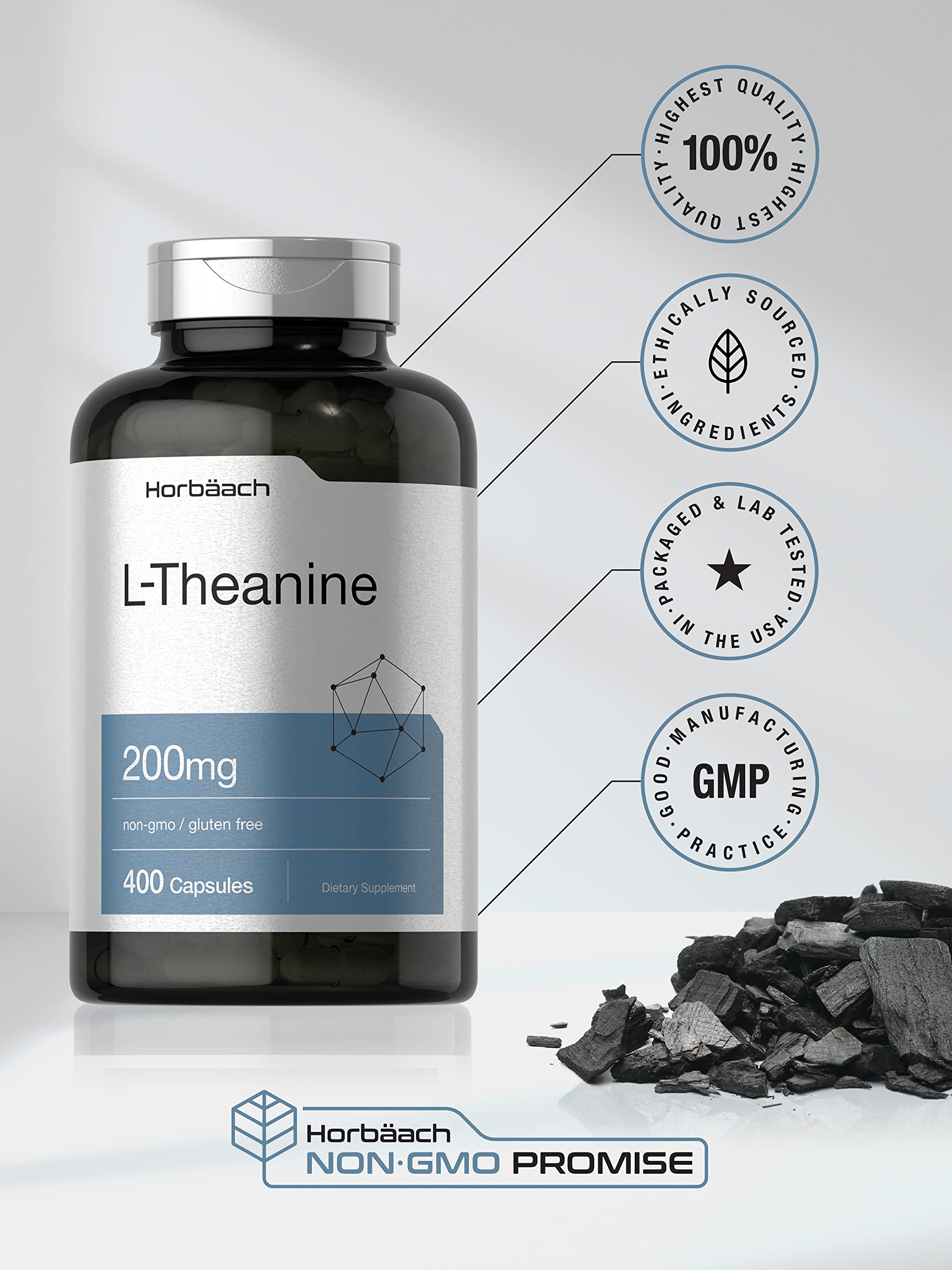 Horbäach L-Theanine daily-use capsules for mindful routines