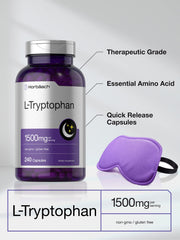 Horbäach L Tryptophan gluten-free non-GMO label highlighting purity.