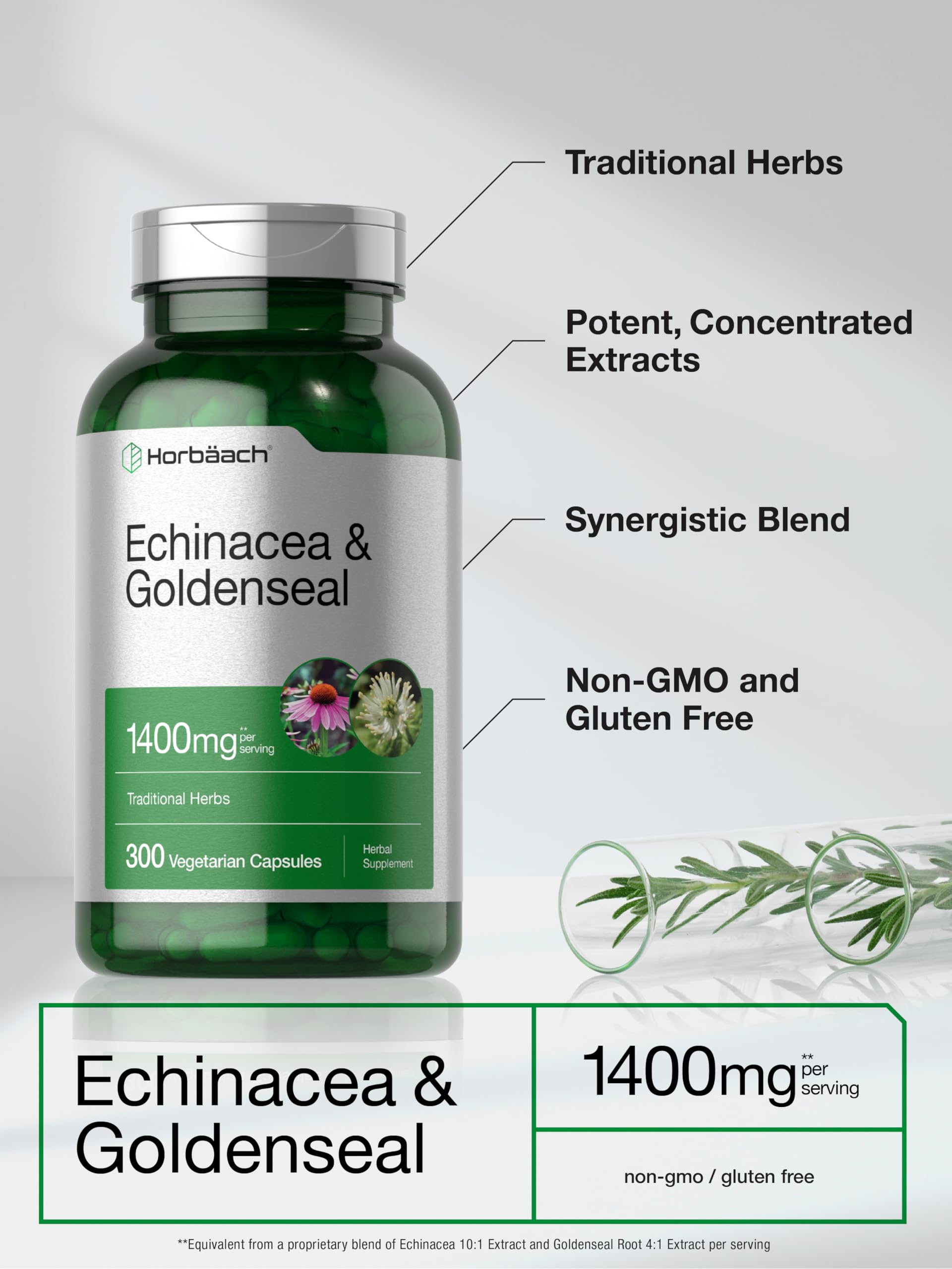 Lab-tested Horbaach formula label signifies purity and potency.