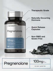 Horbaach pregnenolone label detail shows ingredients and purity.