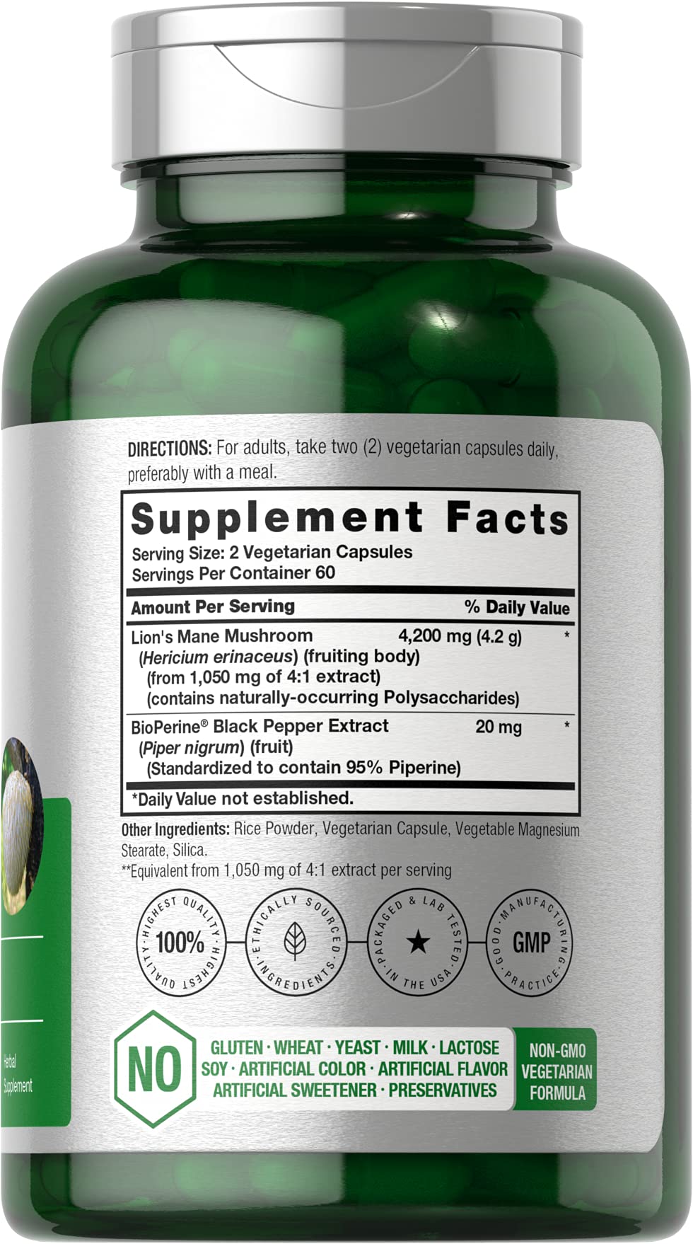 Horbäach Lions Mane capsules pack convenient daily supplement