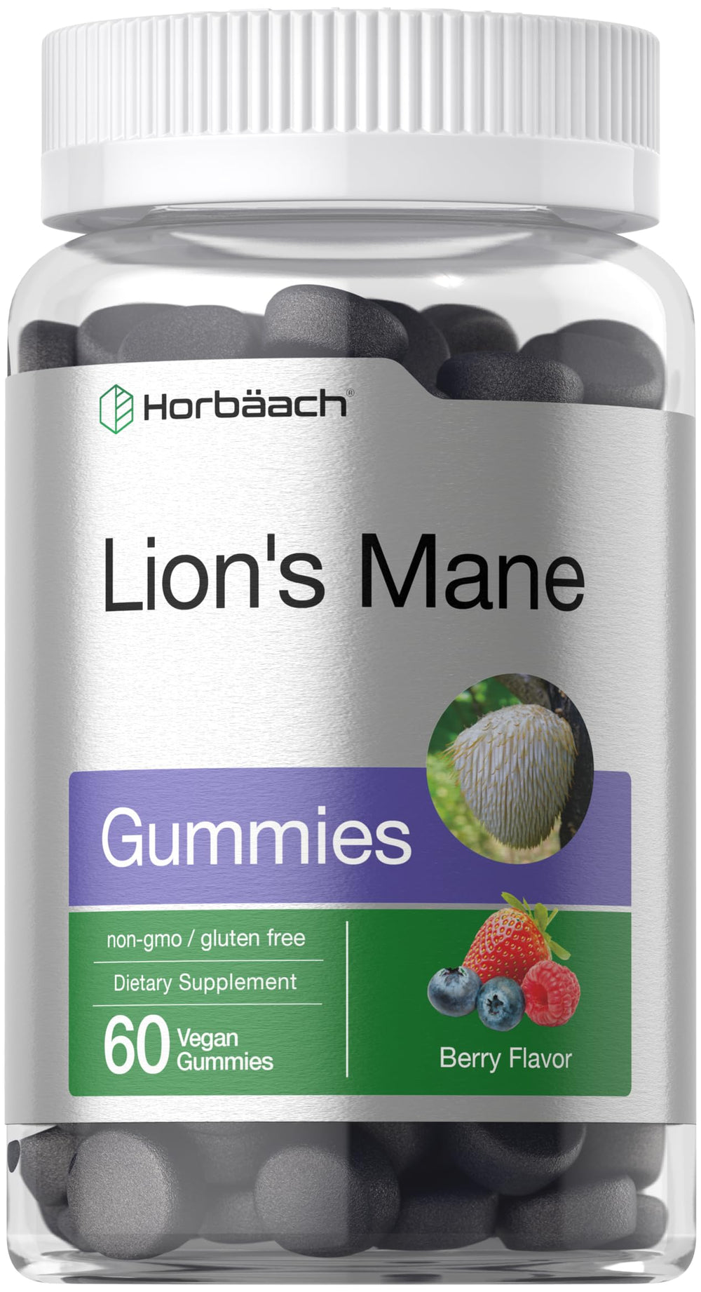 Horbäach Lions Mane Gummies berry flavor for a tasty, convenient daily supplement.